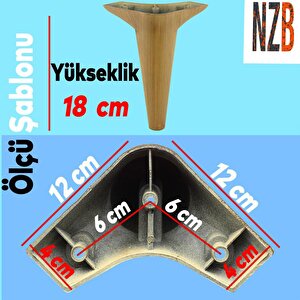 Lüks Mobilya Kanepe Sehpa Tv Ünitesi Koltuk Ayağı 18 Cm Açık Kahverengi Desenli Baza Ayak