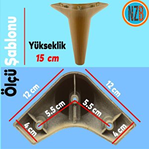 Mobilya Yatak Kanepe Sehpa Tv Ünitesi Baza Koltuk Ayağı Koyu Ceviz Renk 15 Cm Ayak