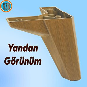 Mobilya Yatak Kanepe Sehpa Çekyat Baza Tv Ünitesi Koltuk Ayağı Ahşap Desenli Koyu Ceviz 12 Cm Ayak