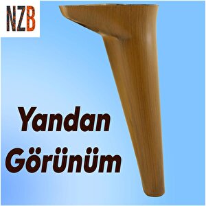 Lüks Mobilya Kanepe Sehpa Tv Ünitesi Koltuk Ayağı 24 Cm Kahverengi Ahşap Desenli Baza Ayak