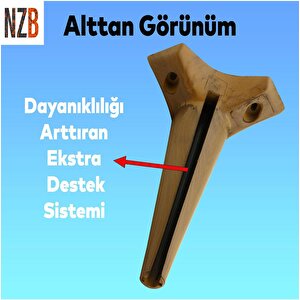 Lüks Mobilya Kanepe Sehpa Tv Ünitesi Koltuk Ayağı 24 Cm Kahverengi Ahşap Desenli Baza Ayak