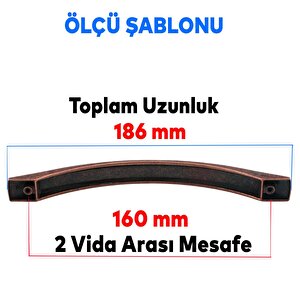 Mobilya Banyo Mutfak Dolabı Çekmece Dolap Kapak Kulpu Kulbu Antik Bakır 160 Mm Metal Kulp