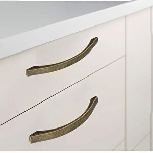 Mobilya Mutfak Dolabı Çekmece Dolap Kapak Kulpu Kulbu Antik Sarı 160 Mm Metal Kulp