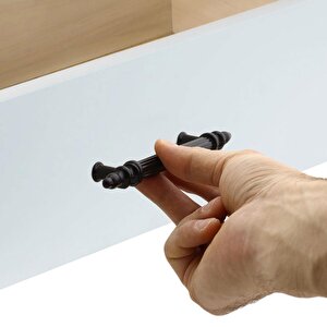 Çekmece Mutfak Dolap Kapak Kulpu Kulbu 96 Mm Siyah Sert Plastik Kulp (5 Adet)