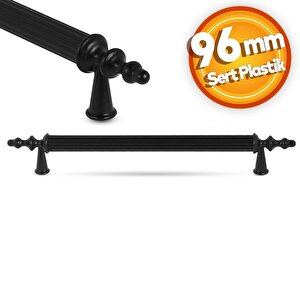 Çekmece Mutfak Dolap Kapak Kulpu Kulbu 96 Mm Siyah Sert Plastik Kulp (5 Adet)