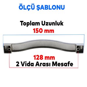 Mobilya Banyo Mutfak Dolabı Çekmece Dolap Kapak Kulpu Kulbu Krom 128 Mm Metal Kulp