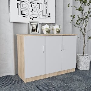 Naomi 6'lı Ofis Takımı Model 2 Meşe Beyaz Montaj Dahil