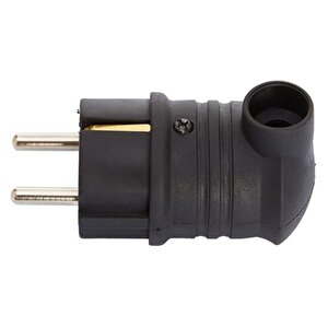 Monofaze Kauçuk İç Dış Mekan Dayanıklı Kablo Bahçe Korunaklı Erkek Eğik Fiş Siyah