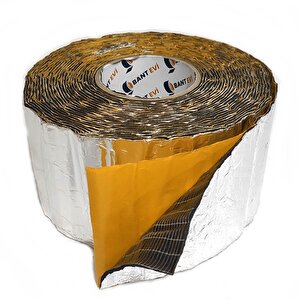 Araç Oto Ses Isı Yalıtım Bandı 10cmx5metre Alüminyum Folyolu Kauçuk Bant İzolasyon Malzemesi 100mm 10 cm