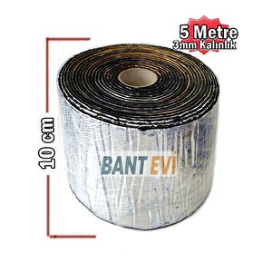 Araç Oto Ses Isı Yalıtım Bandı 10cmx5metre Alüminyum Folyolu Kauçuk Bant İzolasyon Malzemesi 100mm 10 cm