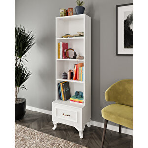 Kartopu Çekmeceli Country Kitaplık Beyaz - Tamamı 1. Kalite Mdf