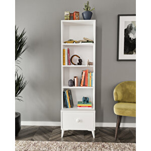 Akasya Çekmeceli Kitaplık Beyaz - Tamamı 1. Kalite Mdf