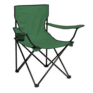 Katlanır Kamp Piknik Sandalyesi - Bardaklıklı - (dy.001) - Haki - Taşıma Çantalı