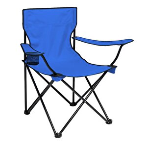 Katlanır Kamp Piknik Sandalyesi - Bardaklıklı - (dy.001) - Mavi - Taşıma Çantalı