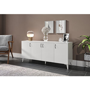 Sigma Çok Amaçlı Beyaz Mdf Konsol - Tamamı 1. Kalite Mdf