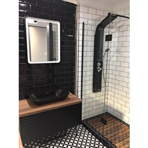 Sam Kuğu Siyah Duş Paneli  , masajlı duş , robot duş , duş kolonu , duş fıskiyesi