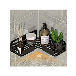Metal Banyo Köşe Duvar Rafı Şampuanlık Sabunluk 4 Kancalı Duvar Rafı Ve Askılık