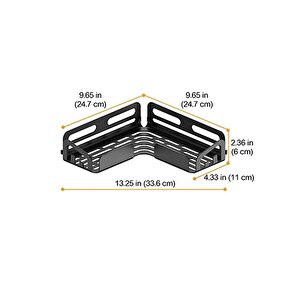 Metal Banyo Köşe Duvar Rafı Şampuanlık Sabunluk 4 Kancalı Duvar Rafı Ve Askılık