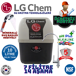 Lg Chem Platinum Montaj Dahi̇l 10 Li̇treli̇k 14 Aşamali Su Aritma Ci̇hazi Duş Başliği Hedi̇yeli̇.