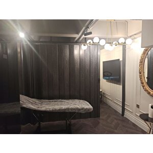 Sarpaş Akordiyon Kapı  327 X 244 Karaağaç Camsız  12mm Çift Açılım Katlanır Akordeon Pvc