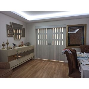 Akordiyon Kapı  267 X 192 Akçaağaç Camlı  12mm Çift Açılım Katlanır Akordeon Pvc 267x192 cm