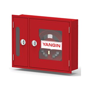 2" İki̇ Kapakli Cam Kapak 25 Mt Hortumlu 0.90 Mm Tüp Kabi̇nli̇ Yangin Dolabi Tse' Li  Siva Alti Alperen