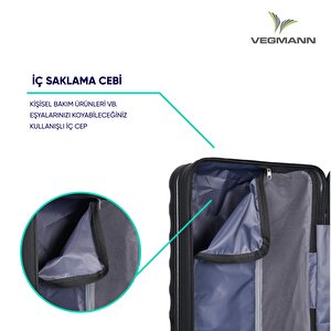 Vegmann Delphin Serisi Siyah Büyük Boy Valiz,bavul