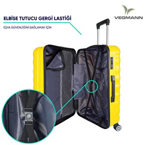 Vegmann Delphin Serisi Sarı Büyük Boy Valiz,bavul