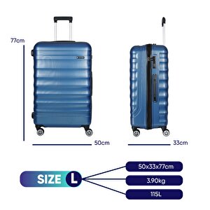 Delphin Serisi Mavi Büyük Boy Valiz,bavul Mavi