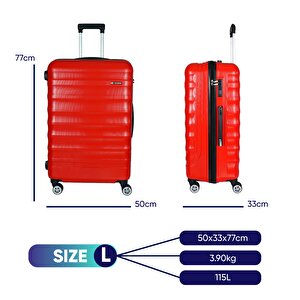 Vegmann Delphin Serisi Kırmızı Büyük Boy Valiz,bavul