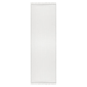 Comfort Puffy Ponpon Saçaklı Peluş Düz Yolluk Beyaz