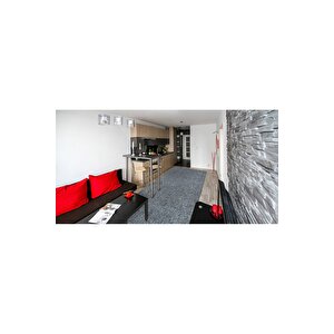 Yıkanabilir Kaymaz Tabanlı Briella Kesme Rulo Halı Yolluk Gri-krem 120x180 cm