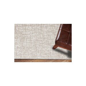 Yıkanabilir Kaymaz Tabanlı Briella Kesme Rulo Halı Yolluk Krem-bej 120x180 cm