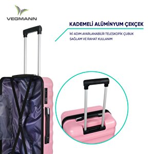 Vegmann Delphin Serisi Pembe Kabin Boy Valiz , Bavul