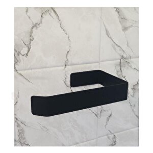 Risingmaber Metal Mat Siyah Yapışkanlı Tuvalet Kağıtlık, Yapışkanlı Wc Kağıtlık, Tuvalet Kağıdı Askısı 3m Yapışkanlı Tasarım