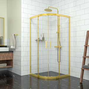 Gold Ori̇on 6mm Şeffaf Cam Oval Duşakabin 110x110 cm
