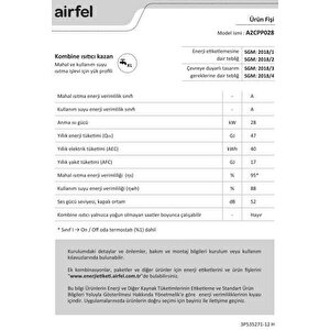 Airfel Maestro Smart Wifi 28/28 Kw 24000 Kcal Tam Yoğuşmalı Kombi