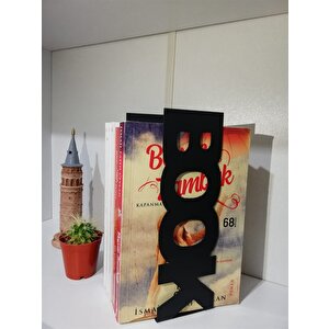 Ri̇si̇ngmaber Dekoratif Dikey Book Yazı Tasarımlı Kitap Tutucu Desteği Mat Siyah