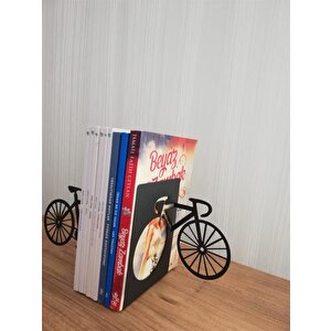 Ri̇si̇ngmaber Dekoratif Bisiklet Desenli Metal Kitap Tutucu 2'li Paket