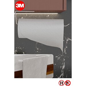 Metal Beyaz Yapışkanlı Kağıt Havluluk Yapışkanlı Havlu Askılığı, Banyo Askısı Yapışkanlı Havluluk Ve Peçetelik 3m Yapışkanlı Tasarım