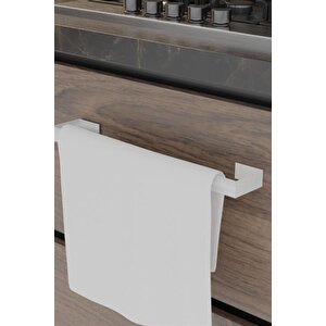 Çift Taraflı Yapışkanlı Beyaz Metal Havluluk Mutfak Banyo Havlu Tutacağı 3m Yapışkanlı Tasarım