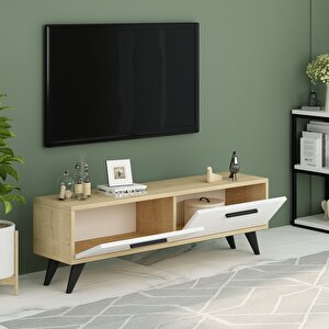 Active Iki Kapaklı Tv Ünitesi Tv Sehpası Safirmeşe Beyaz 120 Cm