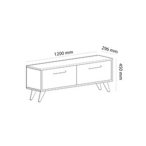 Active Tv Ünitesi Beyaz Antrasit 120 Cm