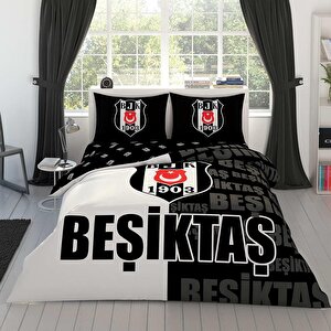 Taç Beşiktaş Parçalı Logo Çift Kişilik Nevresim Takımı