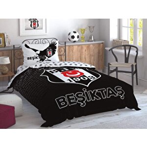 Taç Beşiktaş Marşlı Logo Tek Kişilik Nevresim Takımı