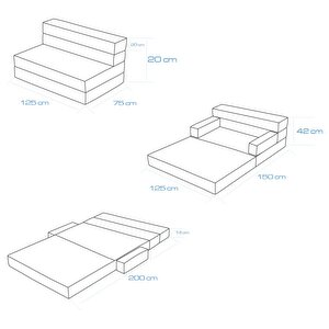 Homedius Melisa Çift Kişilik Katlanır Yatak Katlanır Koltuk