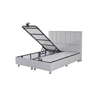 Kubanlife Miles Baza Ve Başlık Seti,Açık Gri, 120x200