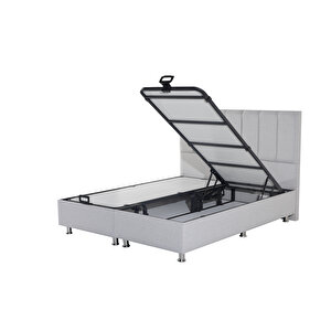 Kubanlife Miles Baza Ve Başlık Seti,Açık Gri, 120x200