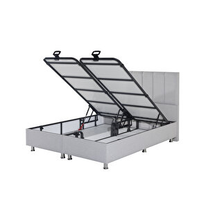 Kubanlife Miles Baza Ve Başlık Seti,Açık Gri, 120x200