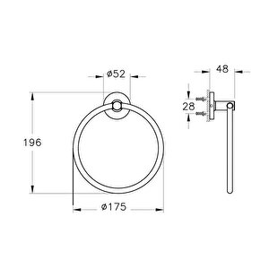 Vitra Base 100 Krom Halka Havluluk A44115